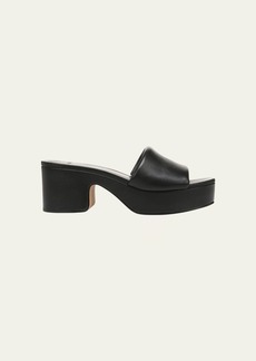 Vince Margo Leather Block-Heel Slide Sandals