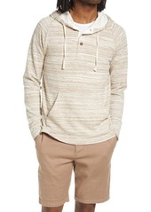 Vince Marled Hooded Henley in Iron Woods/Off White at Nordstrom