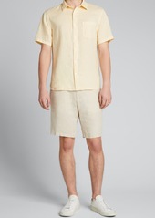 Vince Men's Linen Short-Sleeve Sport Shirt