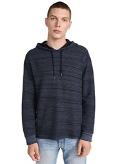 Vince Mens Marbled Fleece Zip Up Hoodie Black/Off White X-Small