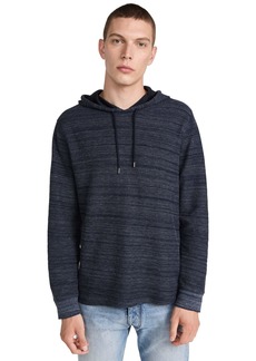 Vince Mens Marbled Fleece Zip Up Hoodie Black/Off White X-Small