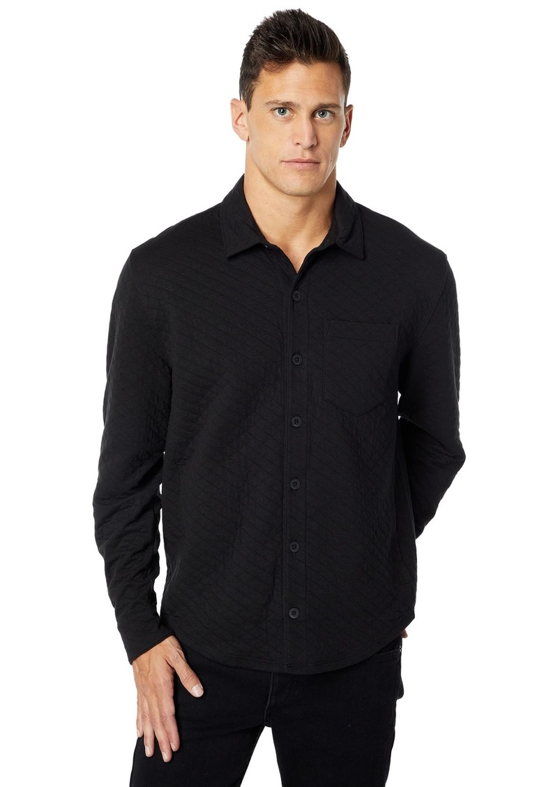 Vince Mens Quilted Double Knit Shirt Jacket
