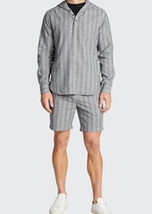 Vince Men's Textured-Stripe Hooded Pullover Sweatshirt