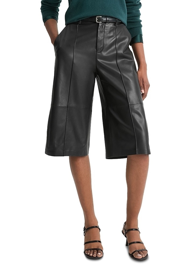 Vince Mid Rise Leather Shorts