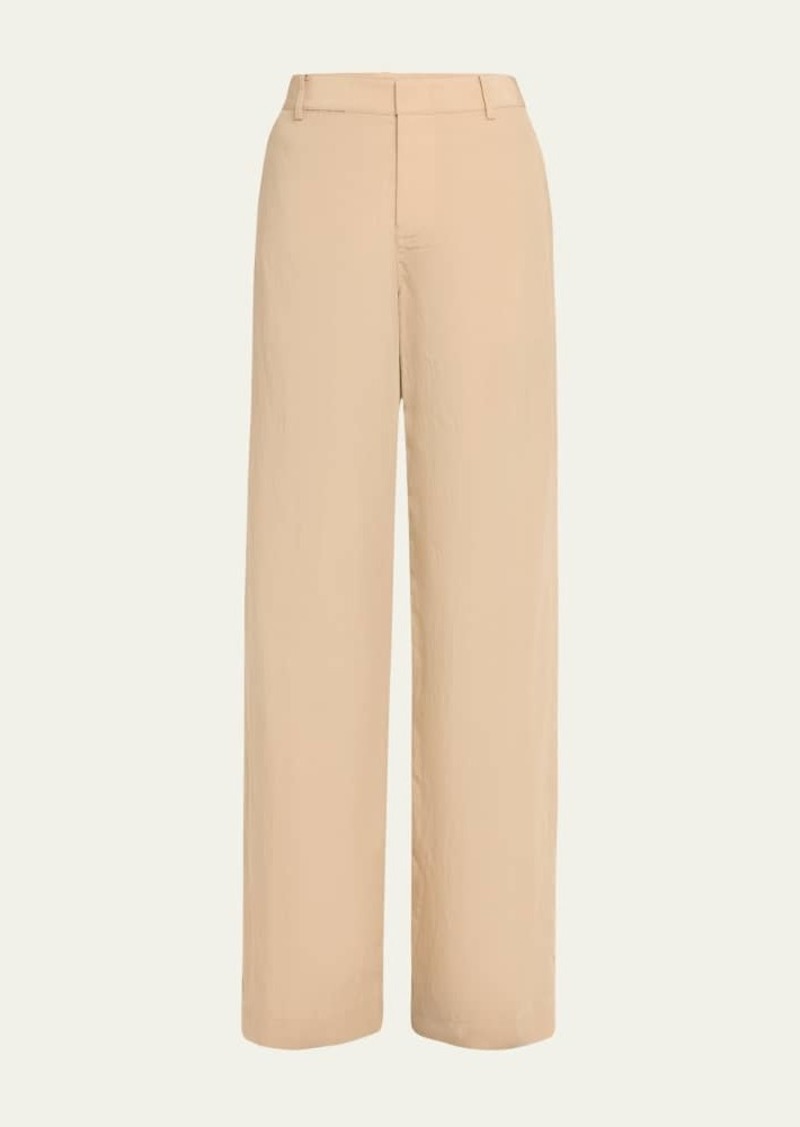 Vince Mid-Rise Textured Wide-Leg Trousers