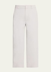 Vince Mid-Rise Washed Cotton Cropped Pants