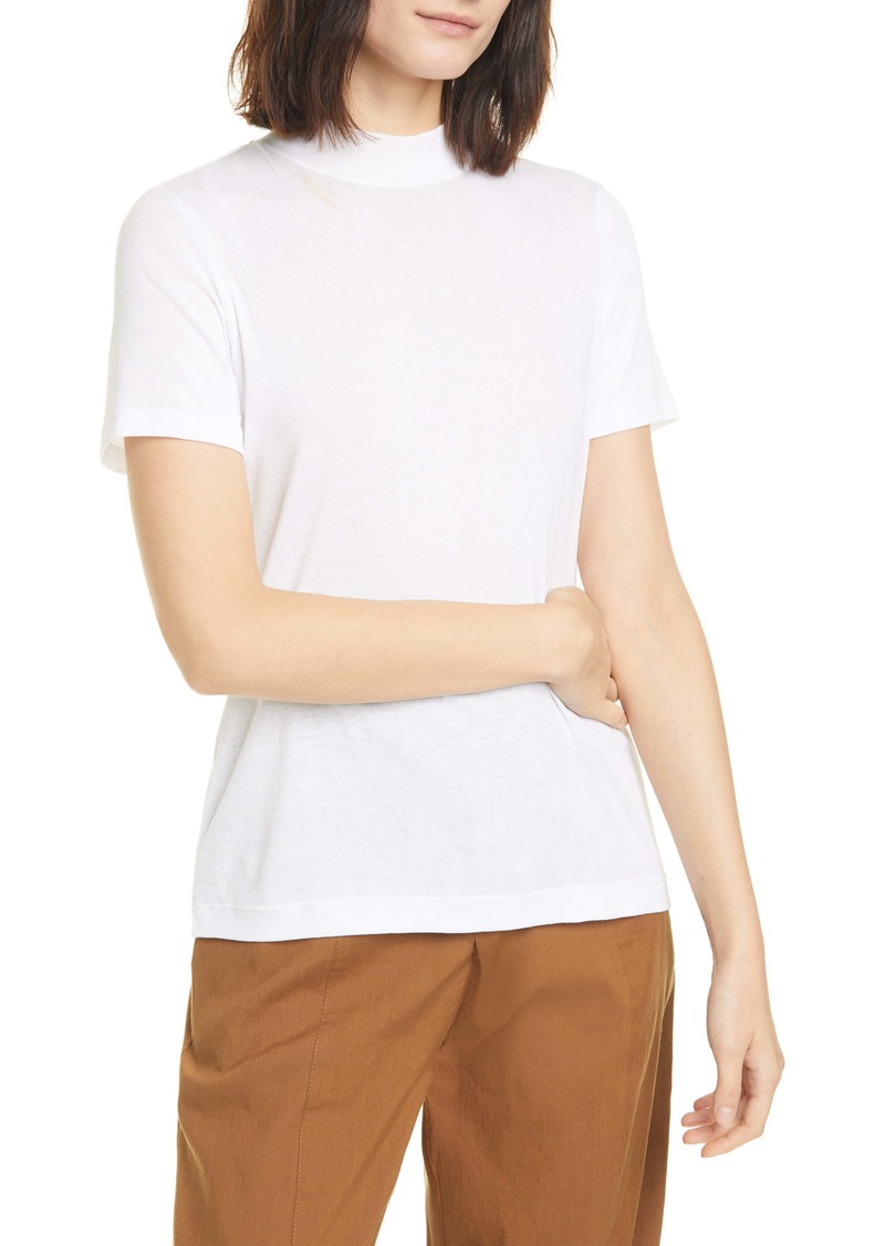 Vince Mock Neck Short Sleeve Pima Cotton T-Shirt