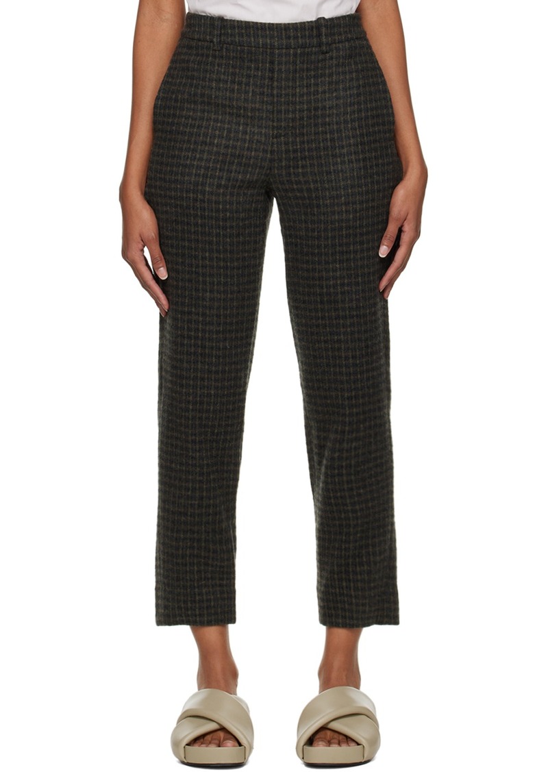 Vince Navy Check Easy Trousers