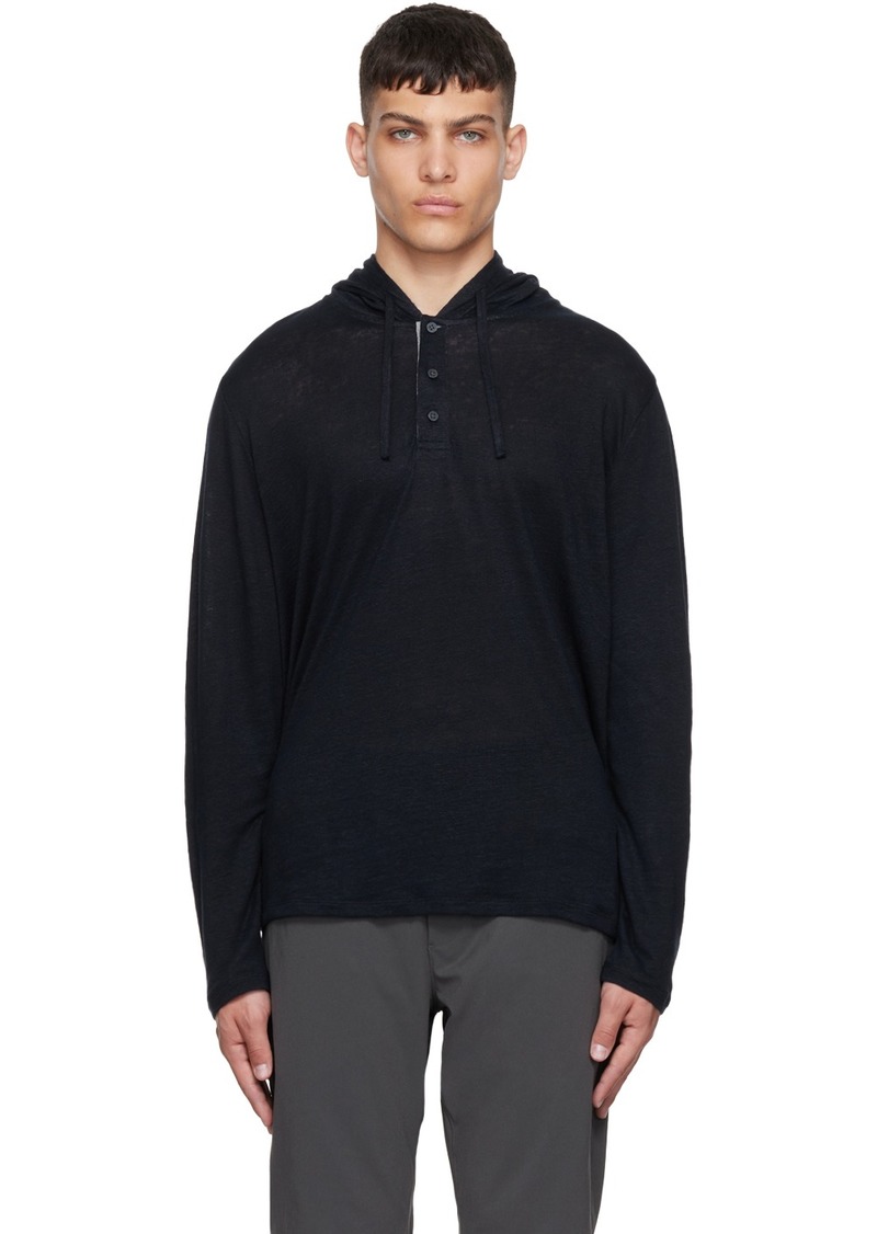 Vince Navy Linen Hoodie