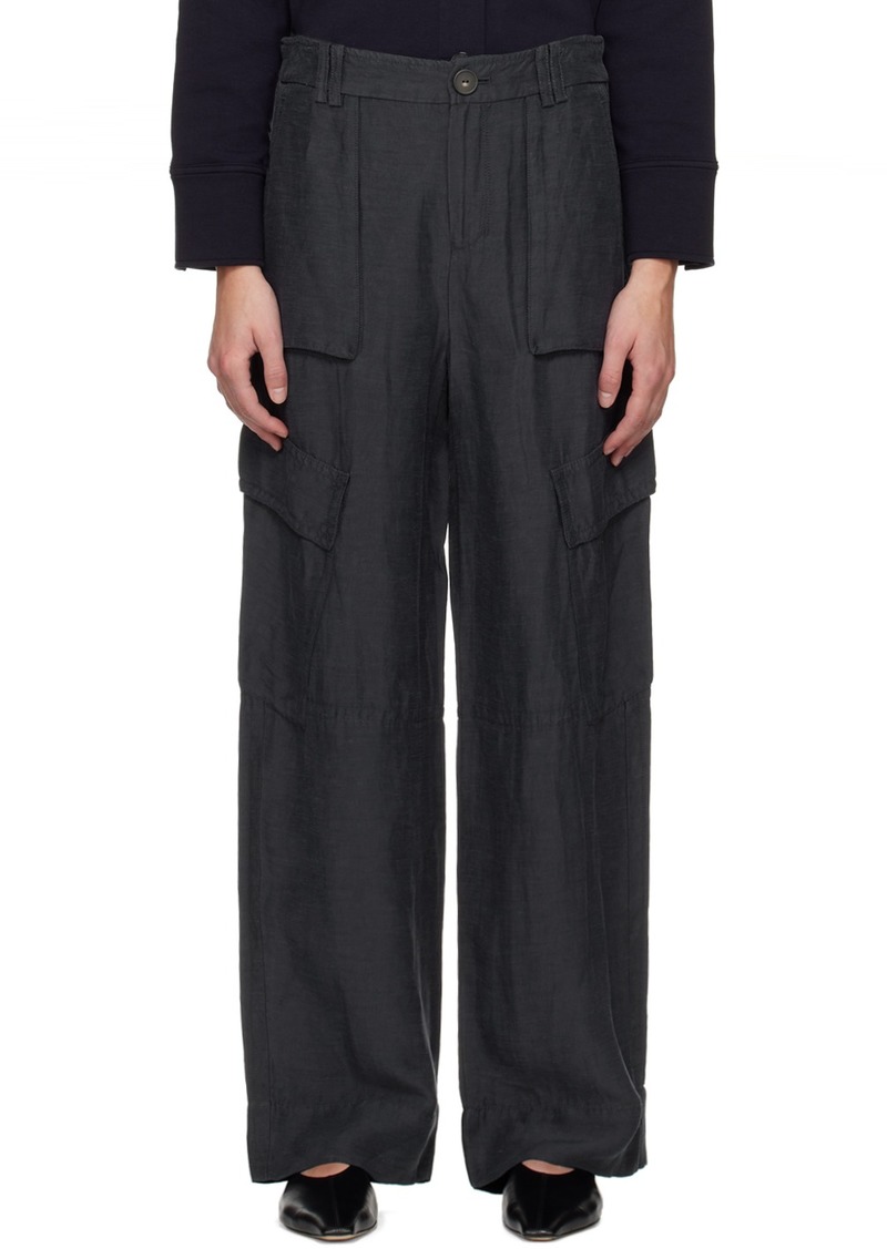 Vince Navy Wide-Leg Trousers