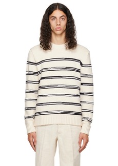 Vince Off-White Striped Sweater