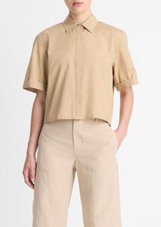 Vince Oversize Crop Cotton Shirt