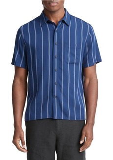 Vince Pacifica Stripe Short Sleeve Button-Up Shirt