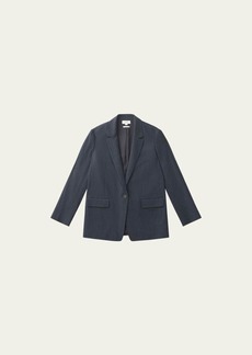 Vince Pinstripe Wool-Blend Flannel Blazer