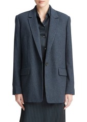 Vince Pinstripe Wool Blend Flannel Blazer