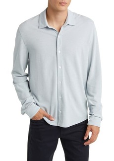 Vince Cotton Piqué Knit Button-Up Shirt