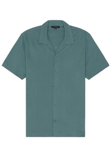 Vince Pique Cabana Short Sleeve Button Down Shirt