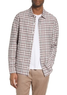 Vince Plaid Button-Up Shirt in White/Beet Root at Nordstrom