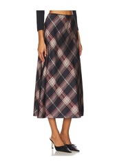 Vince Plaid Shaped Hem Slip Skirt