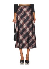 Vince Plaid Shaped Hem Slip Skirt