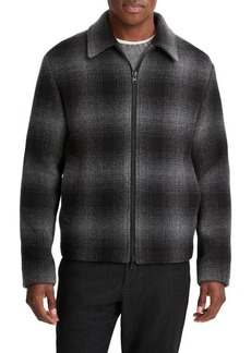 Vince Plaid Wool Blend Zip-Up Shirt Jacket