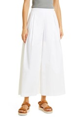 Vince Pleated Cotton Culottes in Optic White at Nordstrom