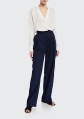 Vince Pleated Front Pull-on Pants