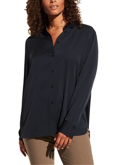 Vince Plus Slim Fitted Silk-Blend Blouse