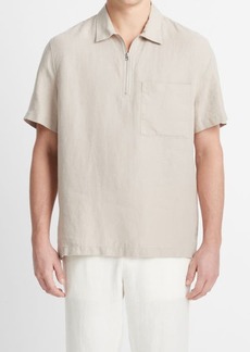 Vince Quarter Zip Short Sleeve Shirt