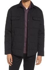 Vince Quilted Mixed Media Shirt Jacket in Black at Nordstrom