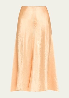 Vince Raw-Edge Paneled Midi Slip Skirt