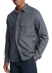 Vince Regular Fit Linen Twill Shirt Jacket