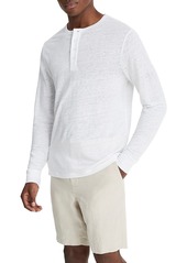 Vince Regular Fit Long Sleeve Linen Henley