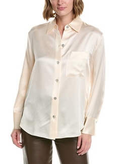 Vince Relaxed Chest Pocket Silk Blouse