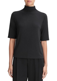 Vince Relaxed Fit Elbow Sleeve Mock Neck Top
