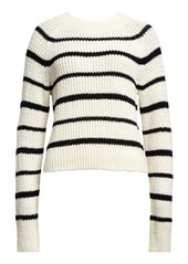 Vince Rib Stripe Crewneck Sweater