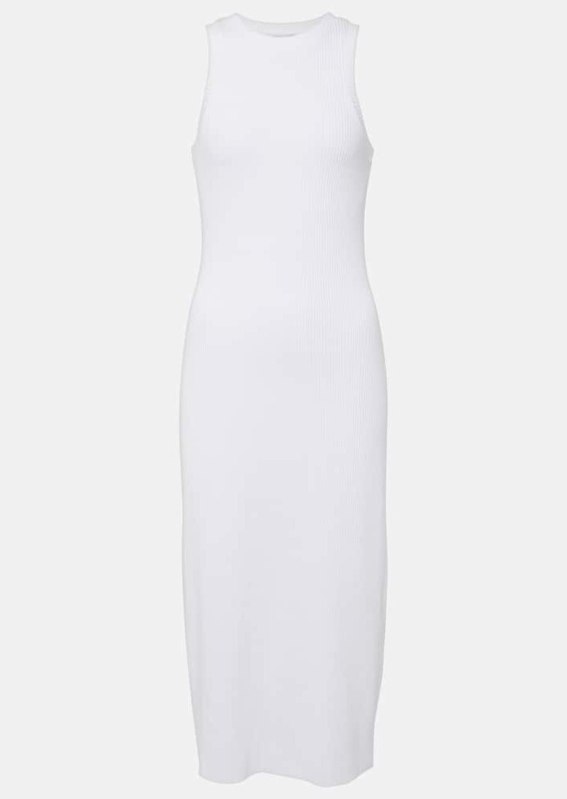 Vince Ribbed-knit jersey midi dress