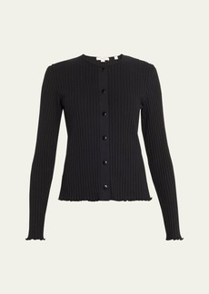 Vince Ribbed Long-Sleeve Novelty Top