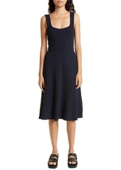 Vince Ribbed Sweetheart Neck Tank Dress in Coastal Blue at Nordstrom