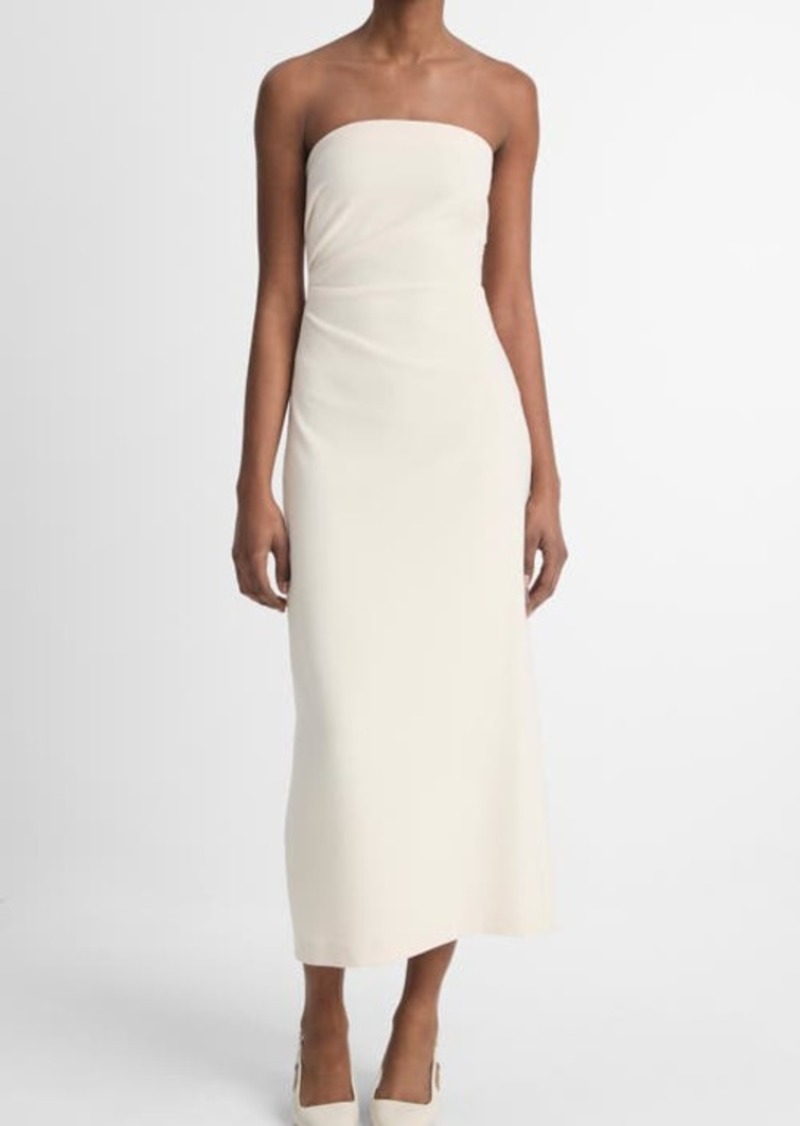 Vince Ruched Strapless Midi Dress