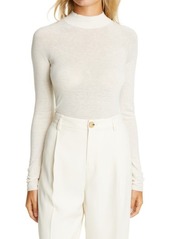 Vince Seamless Semi-Sheer Funnel Neck Sweater in Off White at Nordstrom