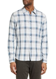 Vince Seaside Plaid Classic Fit Button-Up Shirt in Surf Mist at Nordstrom