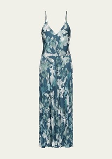 Vince Shimmer Lake Crushed Midi Cami Dress