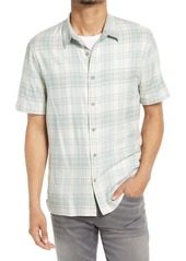 Vince Shoreline Plaid Classic Fit Short Sleeve Button-Up Shirt in H Sand Road at Nordstrom