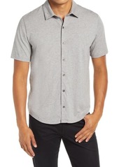 Vince Short Sleeve Button-Up Knit Shirt in H Shade at Nordstrom