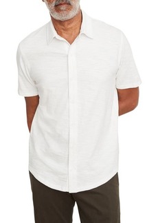 Vince Short Sleeve Cotton Slub Button-Up Shirt