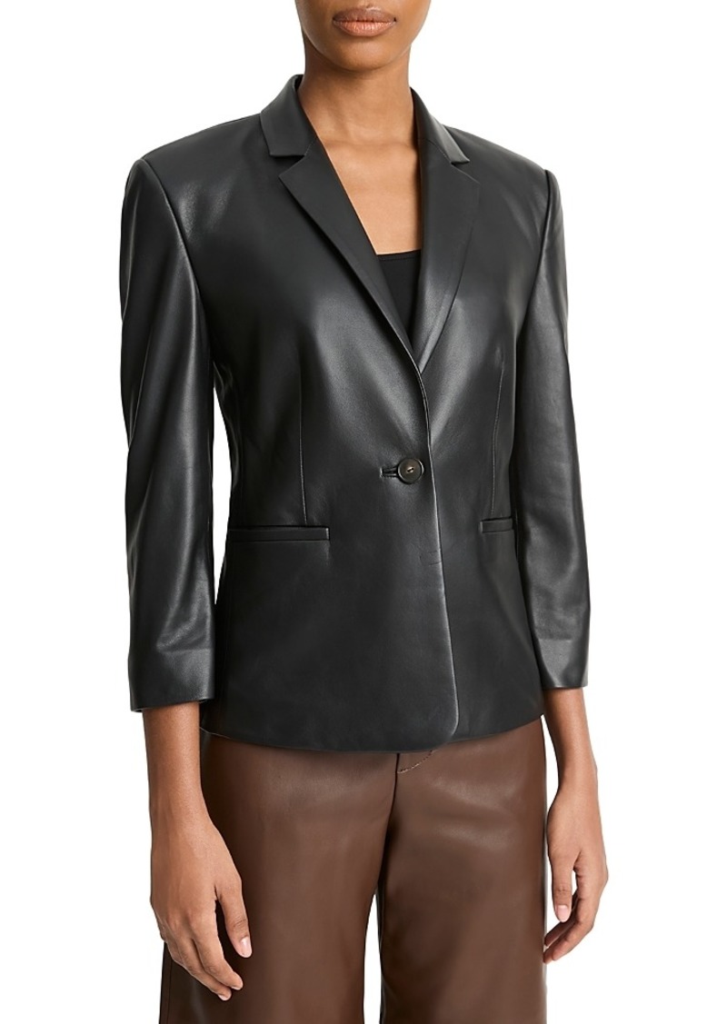 Vince Shrunken Leather Blazer