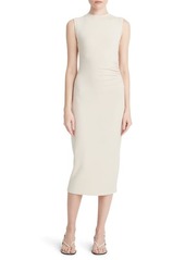 Vince Side Ruched Sleeveless Knit Midi Dress