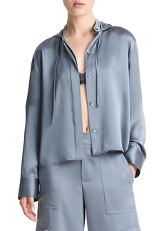 Vince Silk Hooded Blouse