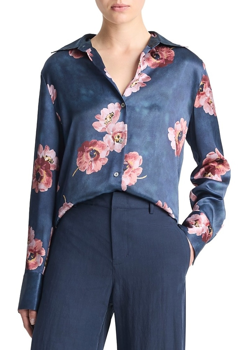 Vince Silk Painted Poppy Blouse